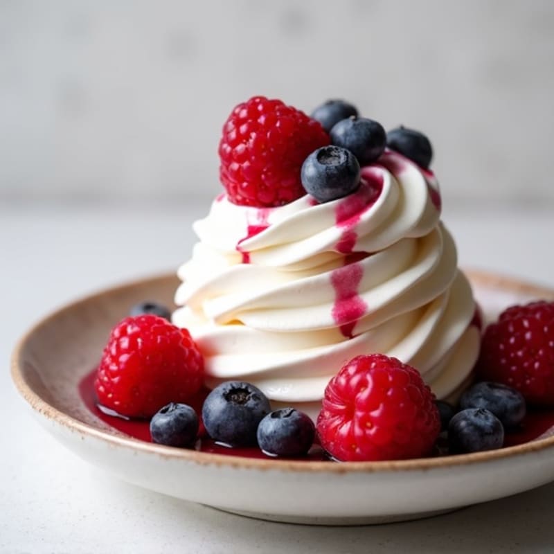 Creamy High-Protein Greek Yogurt Frozen Dessert with Fresh Berries
