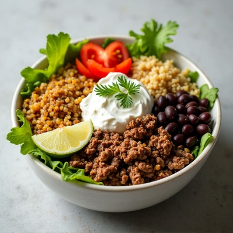 Seasoned Ground Beef Bowl with Special Sauce