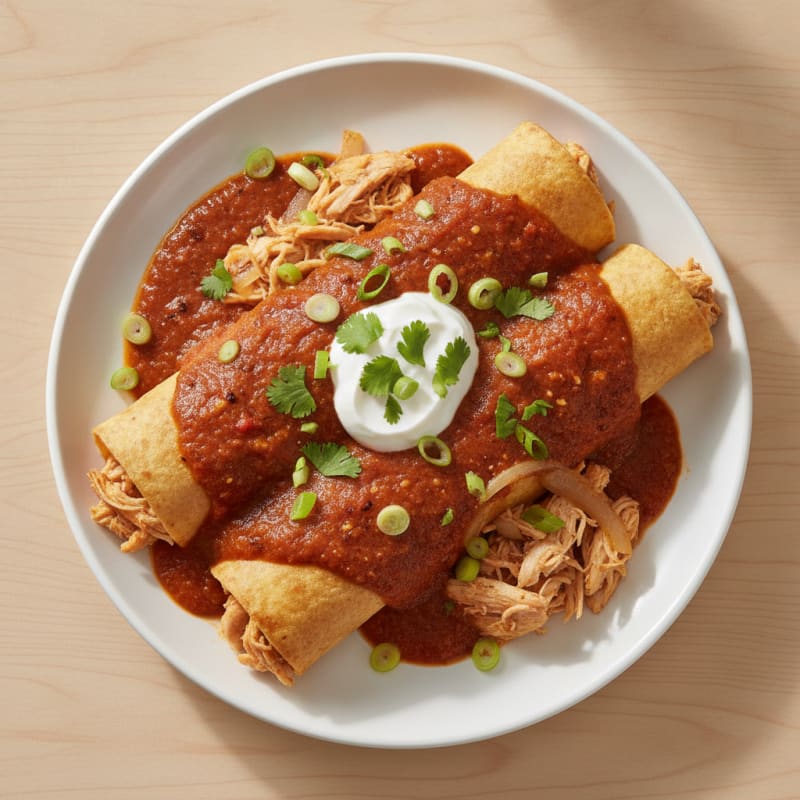 Chicken Enchiladas with Ancho Chili Sauce