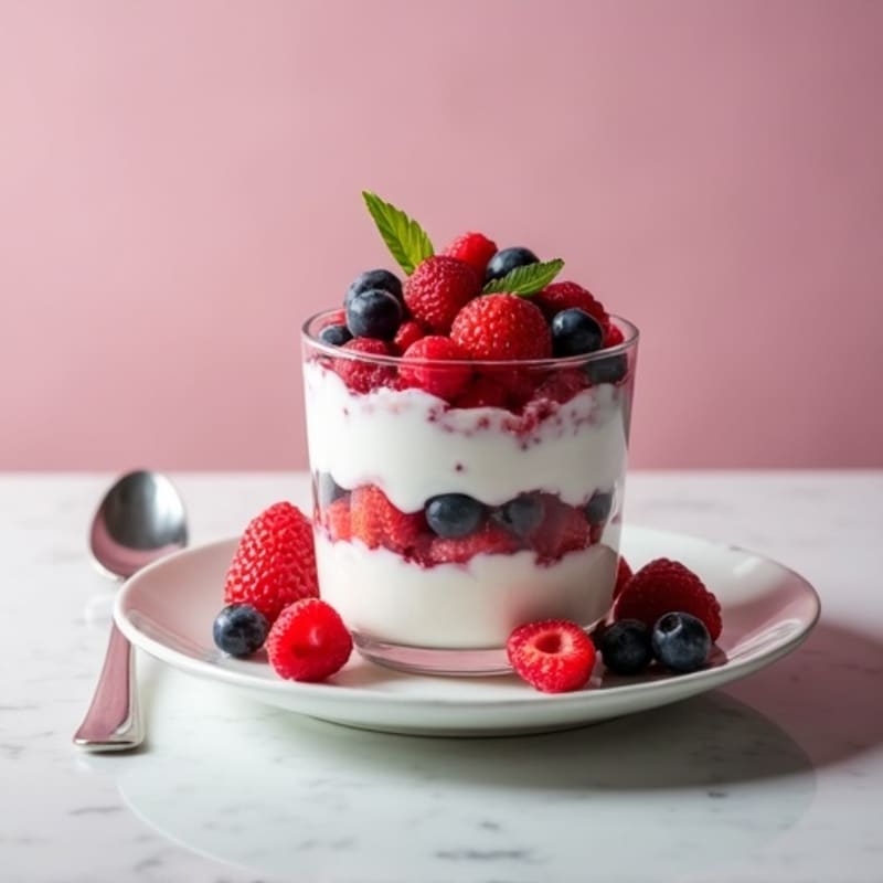 Greek Yogurt Protein Parfait with Mixed Berries