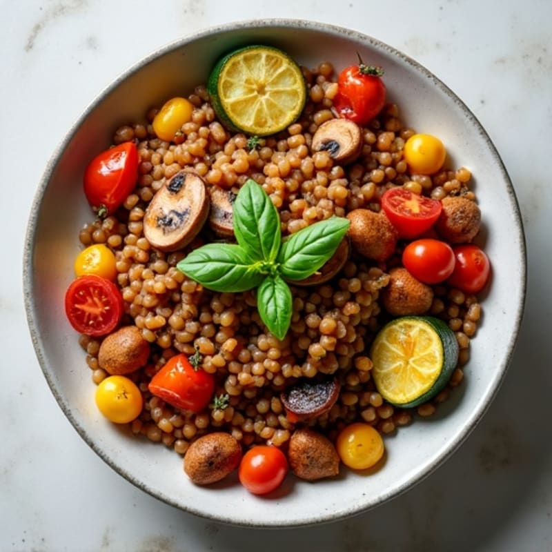 Hearty Mushroom Ragu with Herb-Roasted Vegetables