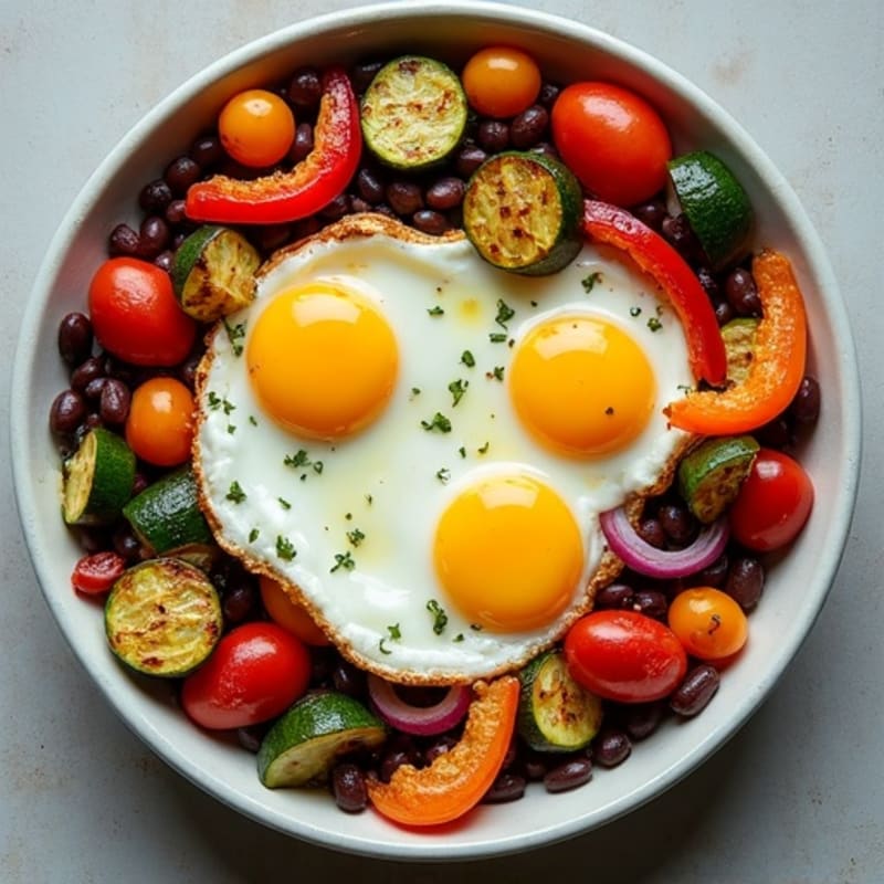 Sheet Pan Baked Eggs with Roasted Vegetables