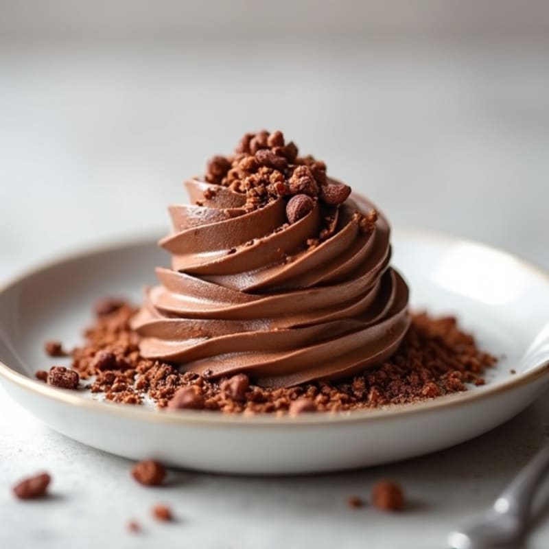 Fudgy Chocolate Protein Mousse with Crispy Cacao Nibs