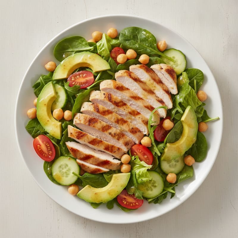 Grilled Turkey Breast Salad with Chickpeas and Lemon Vinaigrette