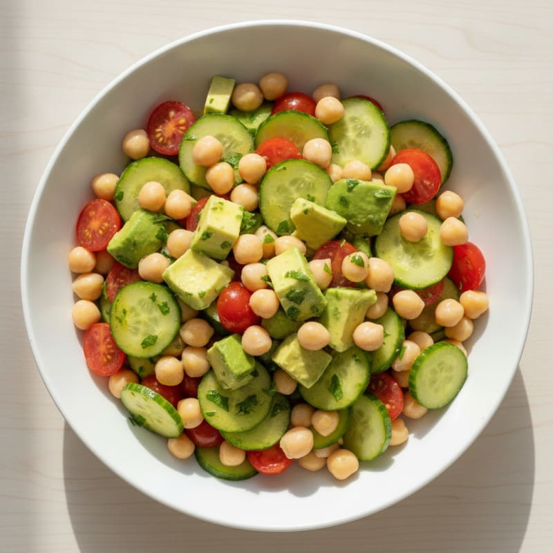 Chickpea and Avocado Salad with Lemon Dressing