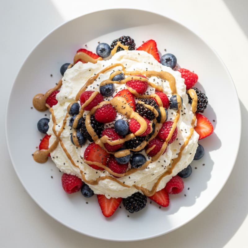 Greek Yogurt Protein Mousse with Mixed Berries