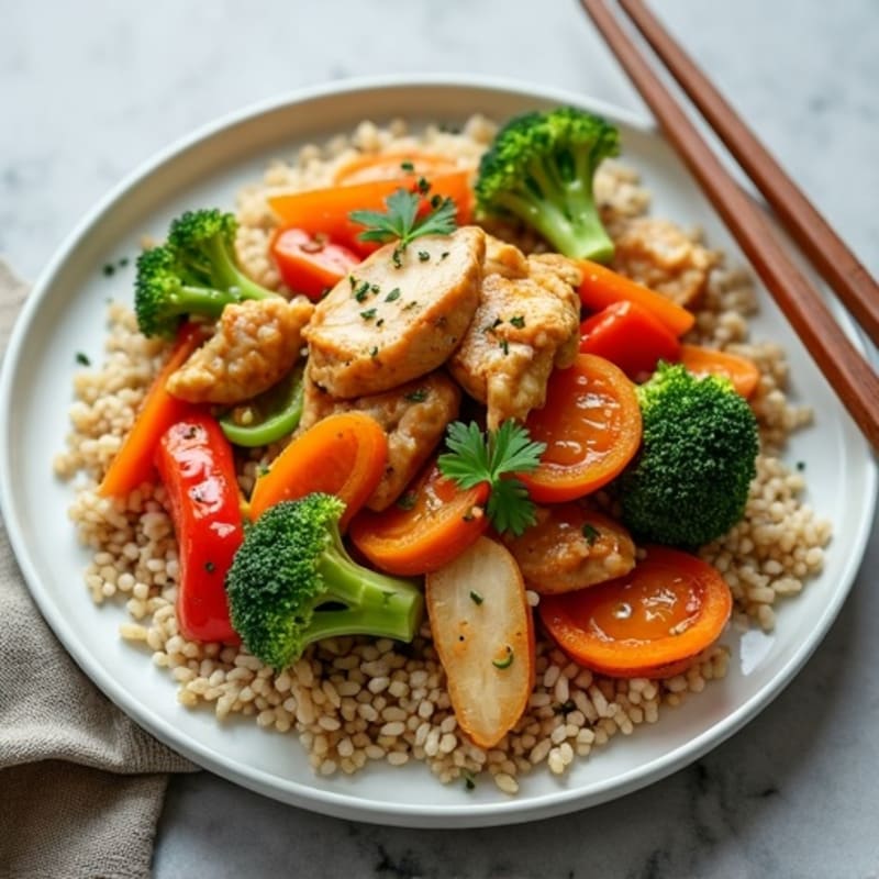Chicken and Vegetable Stir-Fry with Brown Rice
