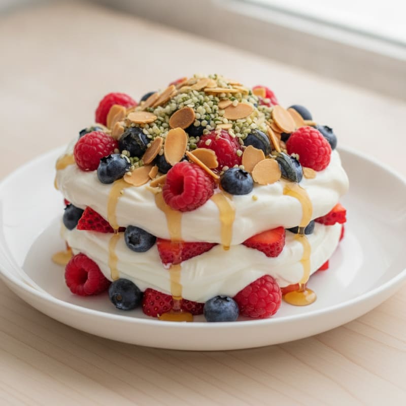Greek Yogurt Protein Parfait with Mixed Berries