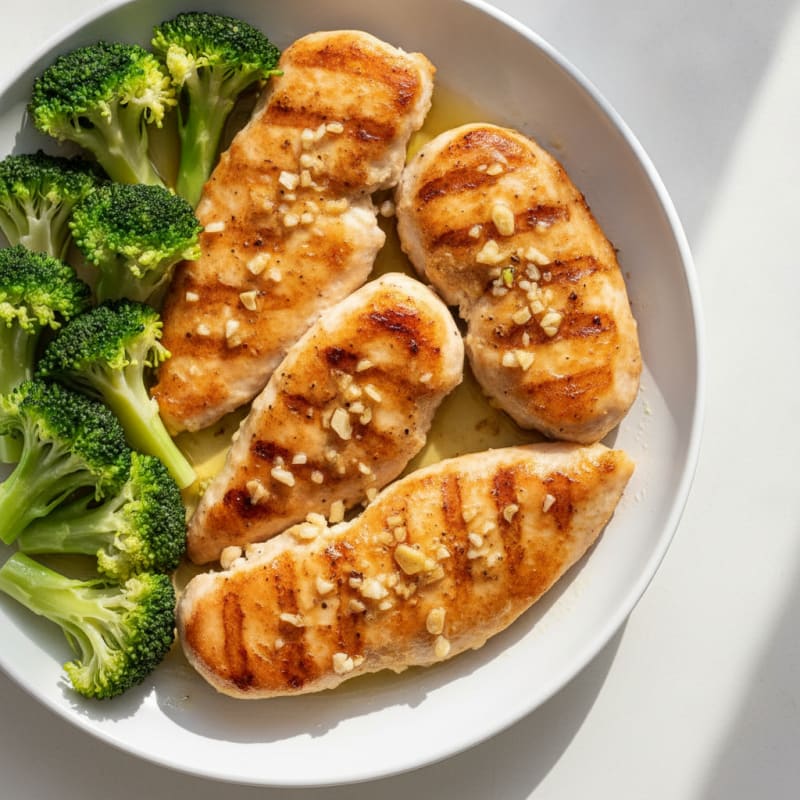 Seared Chicken Tenderloins with Steamed Broccoli