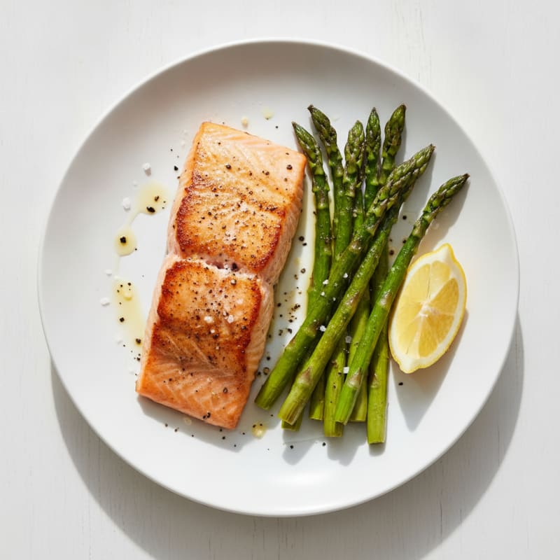 Pan-Seared Salmon with Roasted Asparagus