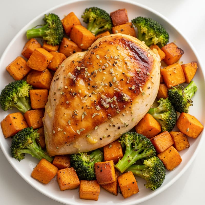 Lemon-Herb Roasted Chicken with Sweet Potatoes