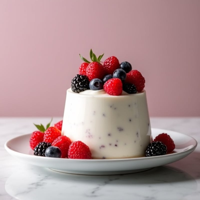 Silky Greek Yogurt Protein Mousse with Mixed Berries