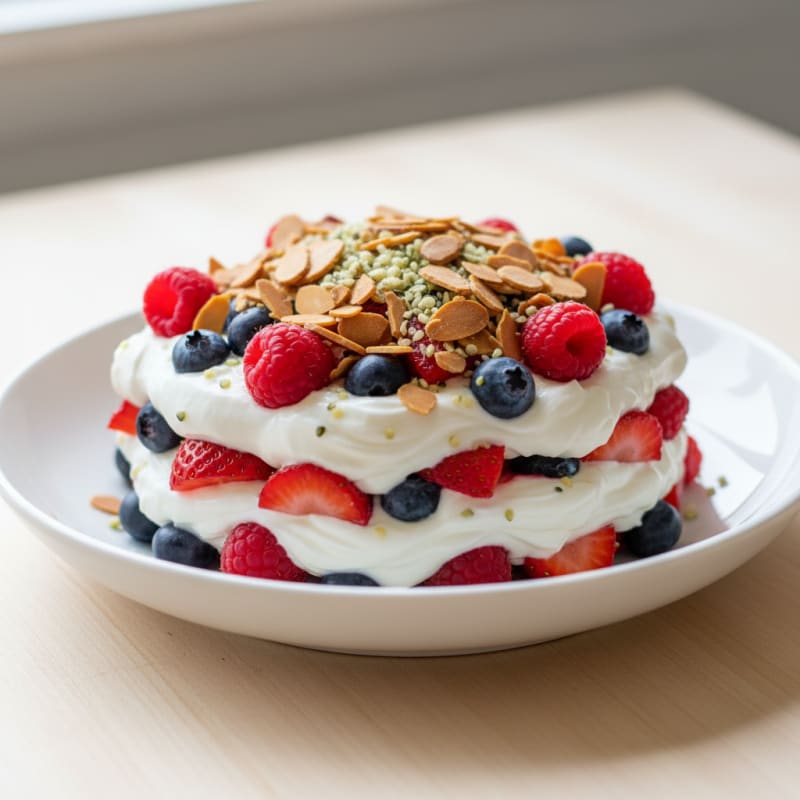 Greek Yogurt Protein Parfait with Mixed Berries
