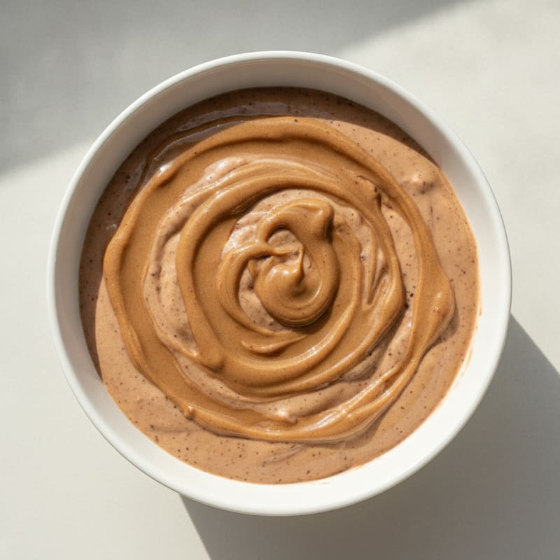 Chocolate Protein Greek Yogurt with Almond Butter Swirl