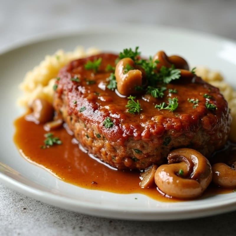Hearty Baked Meatloaf with Savory Gravy