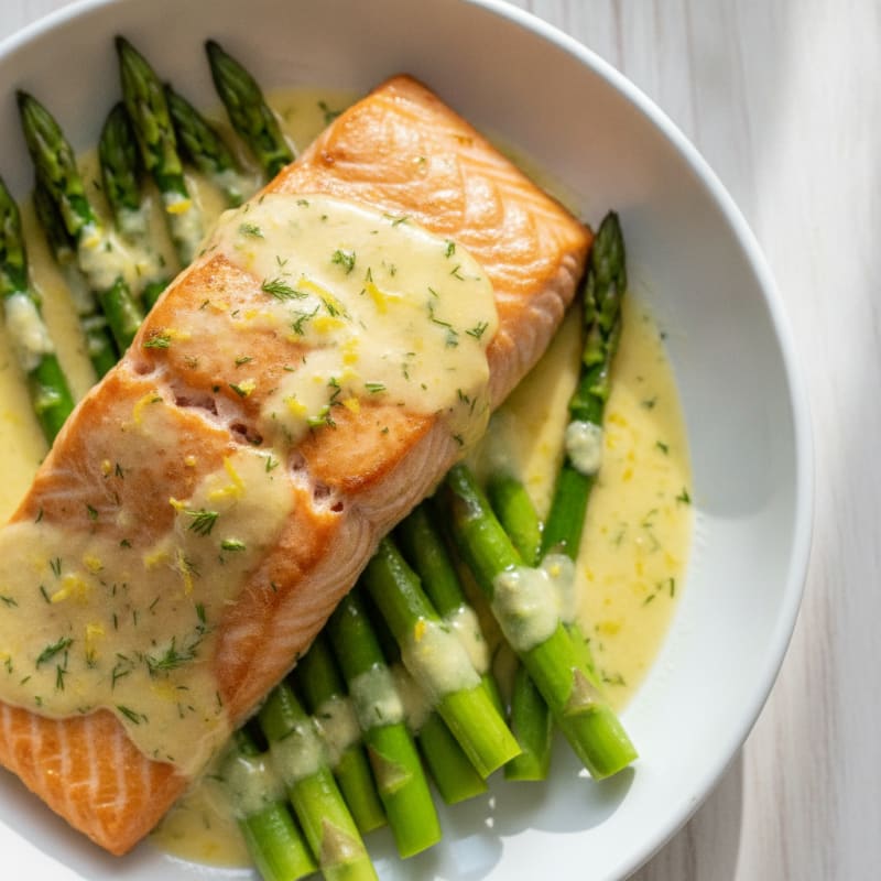 Baked Salmon with Lemon-Dill Sauce