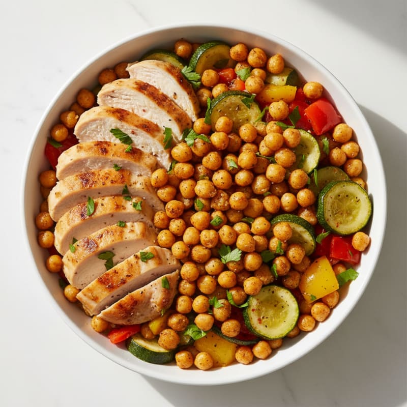 Zesty Roasted Chickpea & Veggie Bowl
