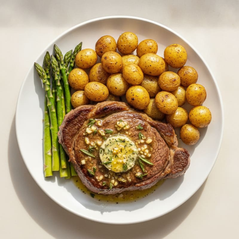 Pan-Seared Steak with Garlic Herb Butter