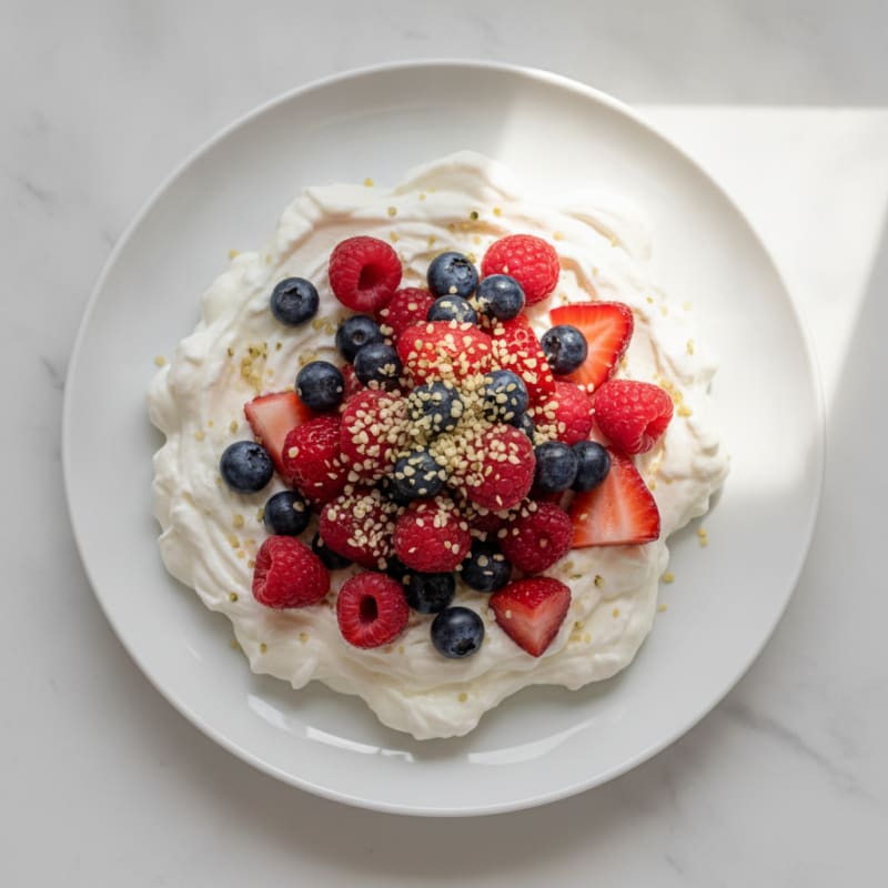 Greek Yogurt Protein Mousse with Mixed Berries