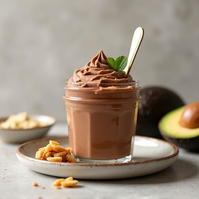 Chocolate Protein Mousse with Peanut Butter Swirl