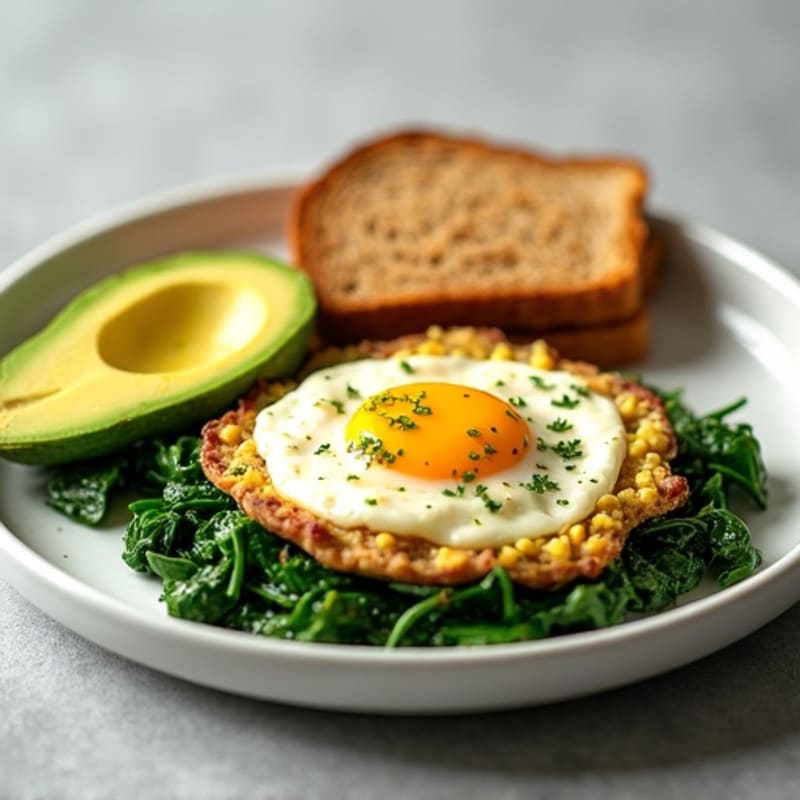 Egg White Scramble with Turkey Sausage and Spinach