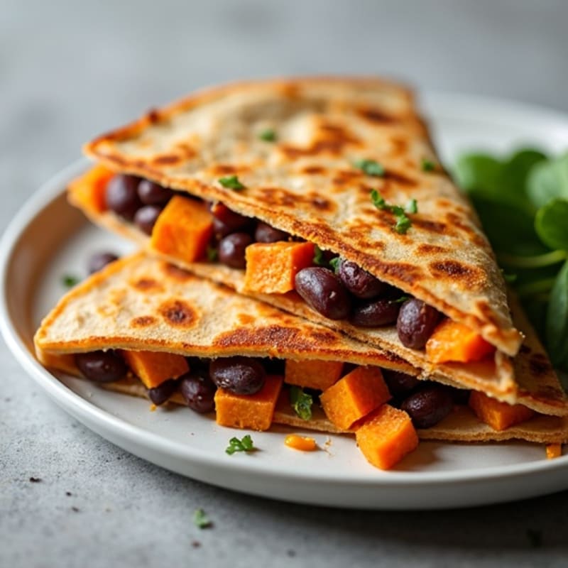Crispy Black Bean Sweet Potato Quesadilla