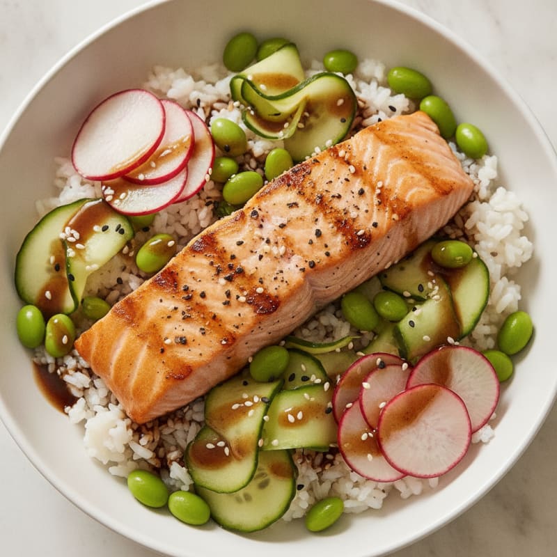Sushi Rice Bowl with Salmon