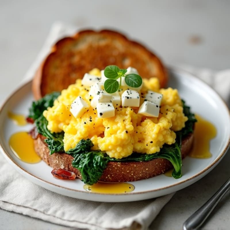 Scrambled Egg Whites with Spinach and Turkey Bacon