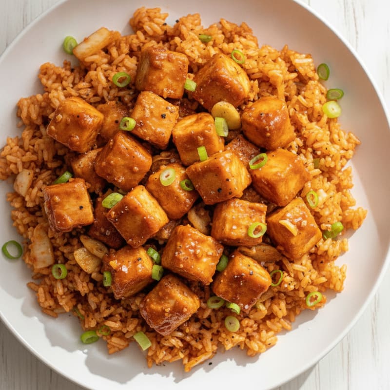 Gochujang Chicken with Kimchi Fried Rice