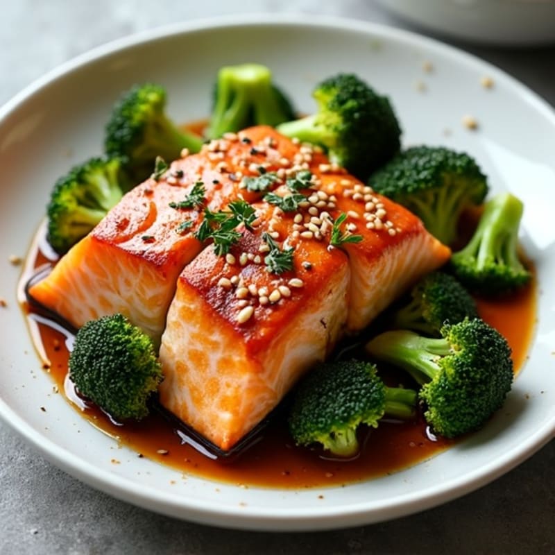 Sheet Pan Teriyaki Glazed Salmon and Broccoli