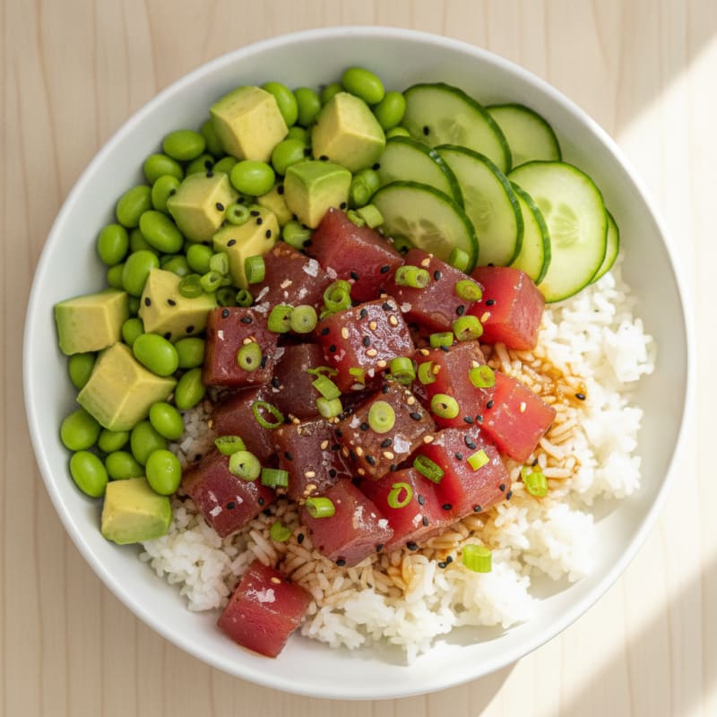 Ahi Tuna Hawaiian Poke Bowl