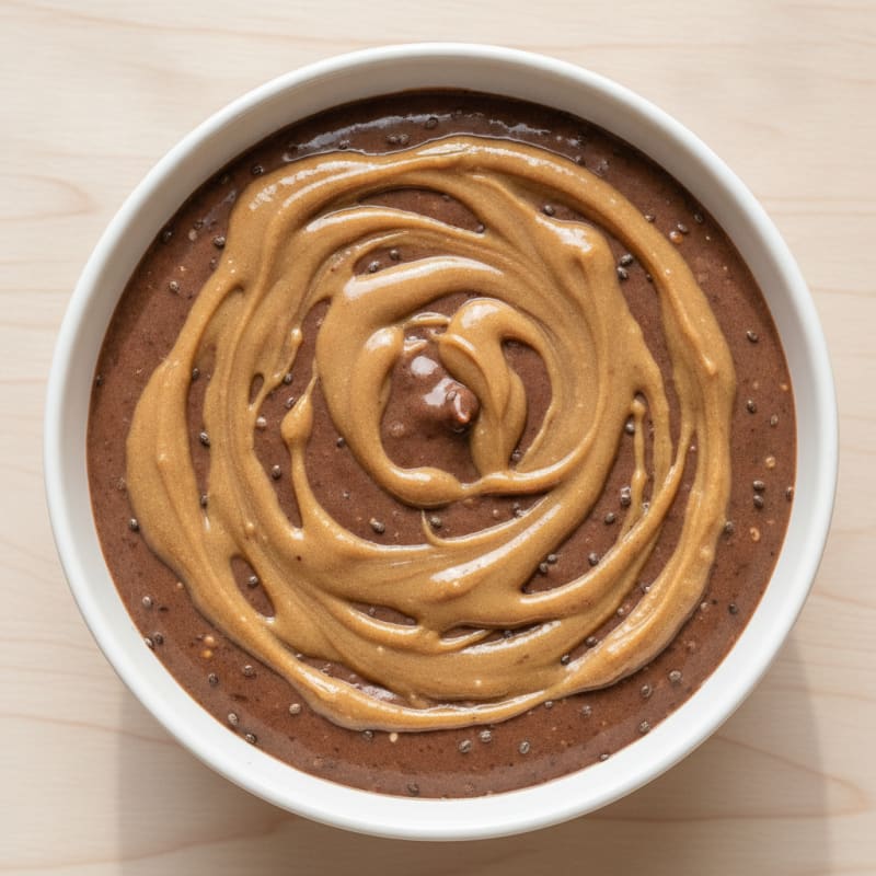 Silky Chocolate Protein Pudding with Almond Butter Swirl