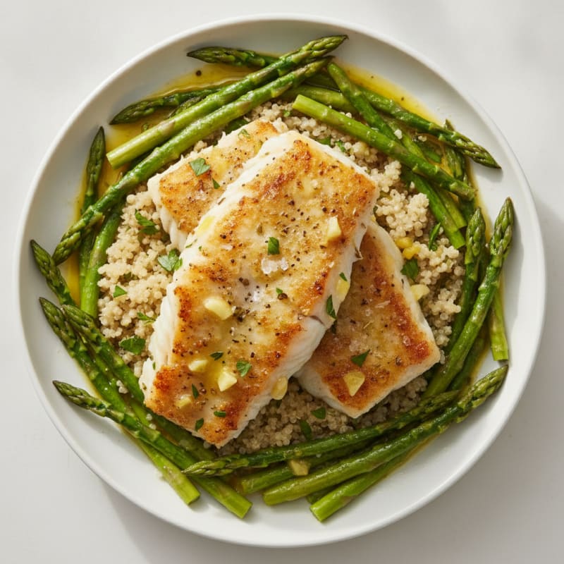 Lemon Herb Baked Cod with Asparagus