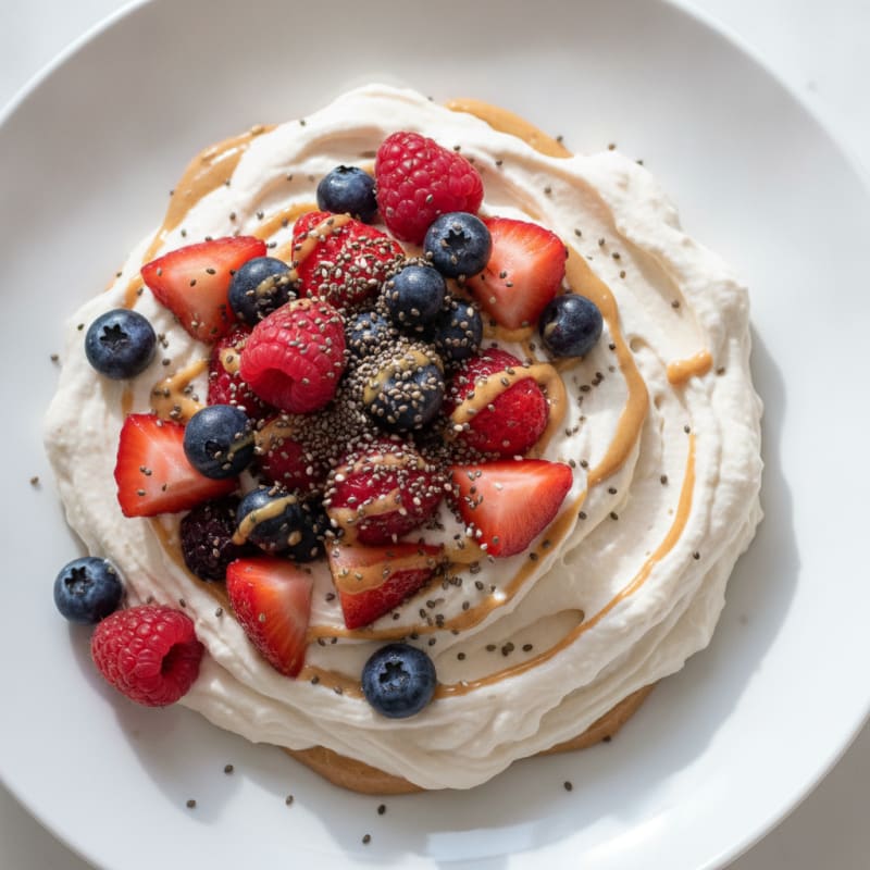 Silky Greek Yogurt Protein Mousse with Mixed Berries
