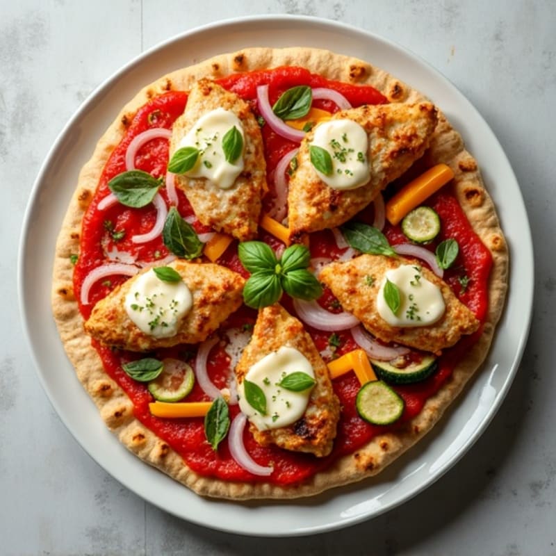 Sheet Pan Chicken Pizza with Roasted Vegetables