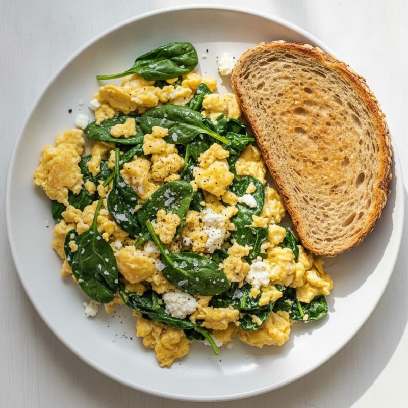 Hearty Scrambled Eggs with Spinach