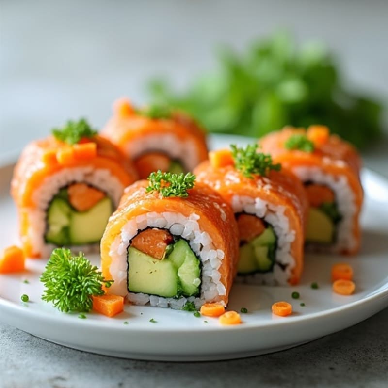 Fresh Salmon and Avocado Rolls