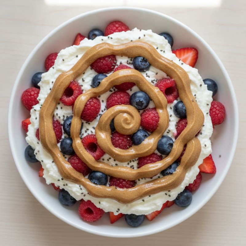 Creamy Greek Yogurt Protein Parfait with Mixed Berries and Almond Butter