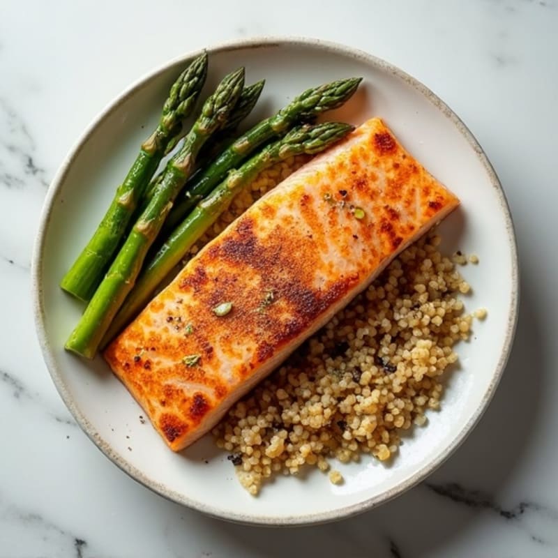 Crispy Baked Salmon with Roasted Asparagus and Quinoa