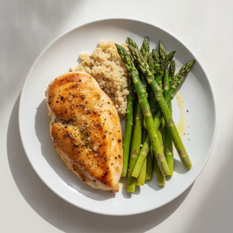 Pan-Seared Chicken with Roasted Asparagus