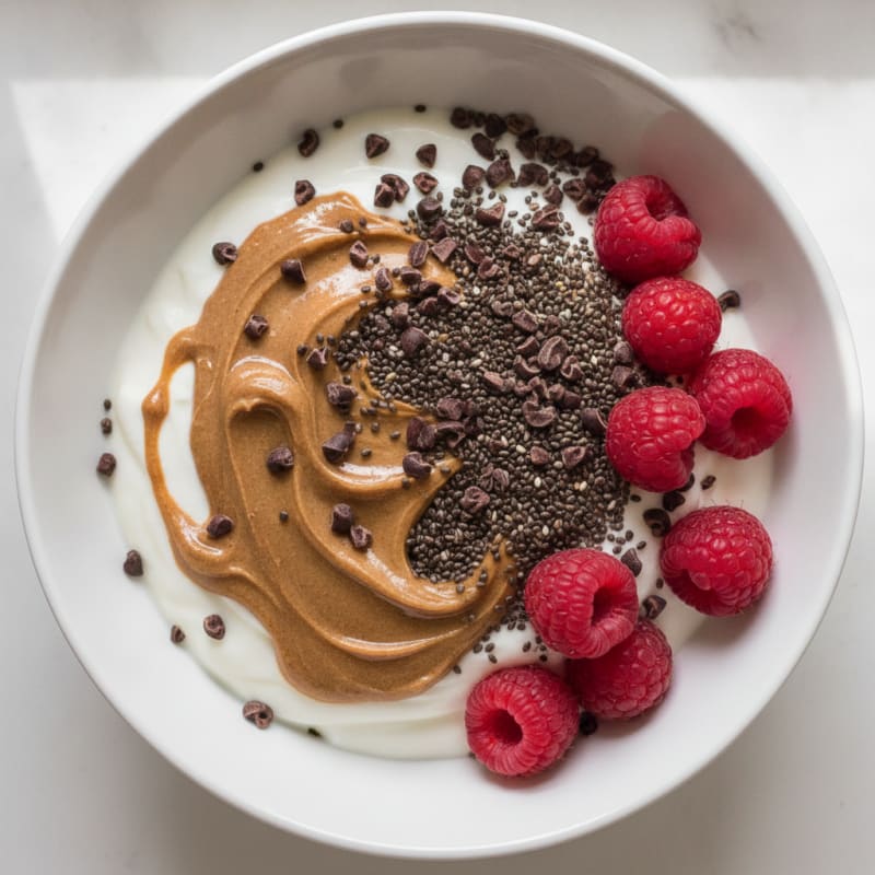 Creamy Greek Yogurt Parfait with Almond Butter and Chia Seeds