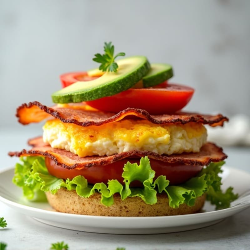 Crispy Turkey Bacon Lettuce Tomato Stack