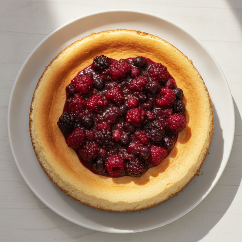 Classic New York Cheesecake with Berry Compote