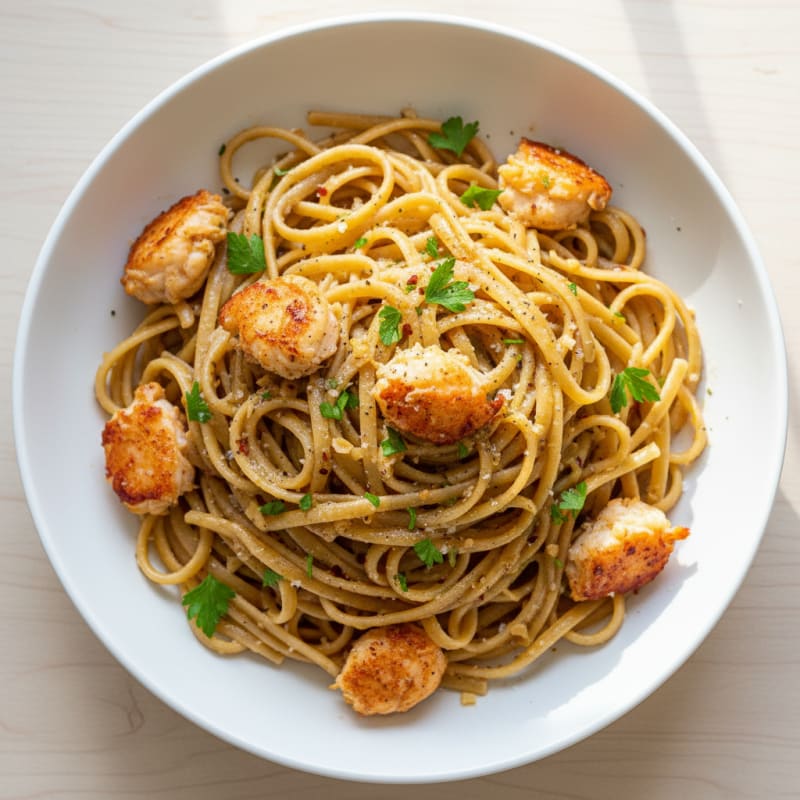 Lobster Linguine with Garlic Butter Sauce