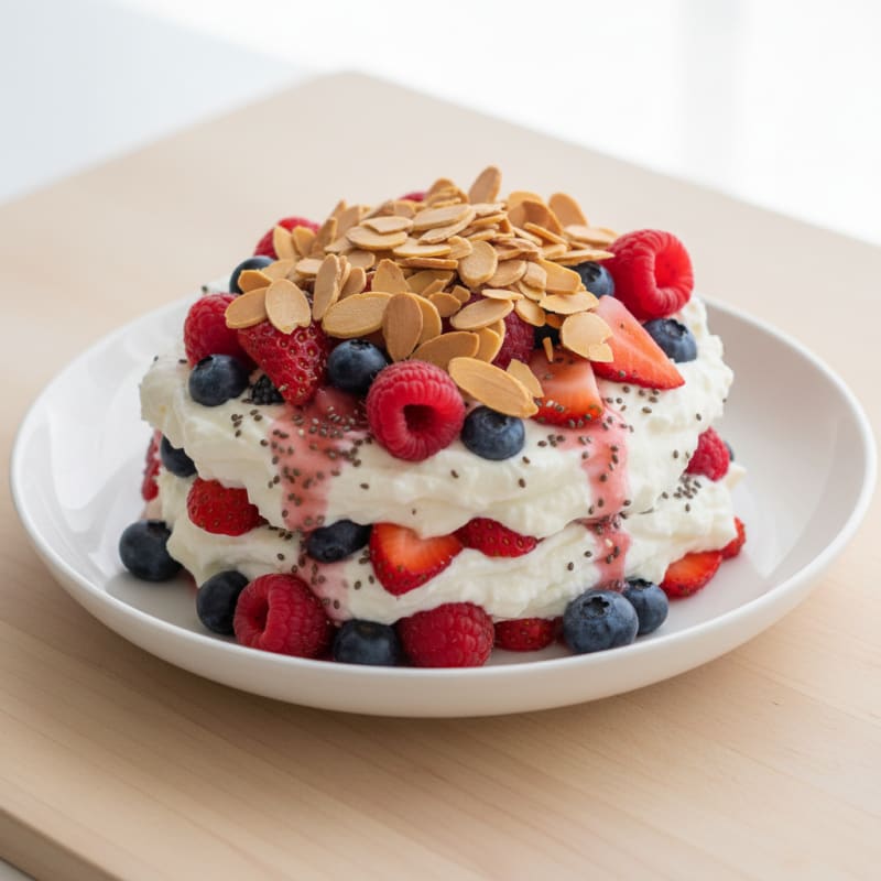 Greek Yogurt Protein Parfait with Mixed Berries