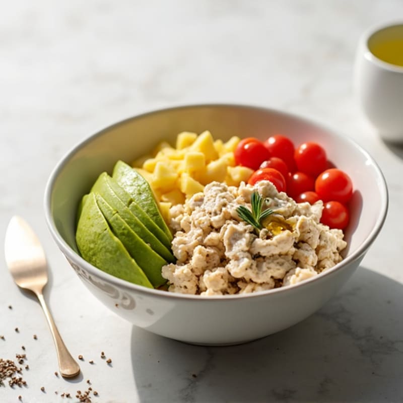 Tuna Cottage Cheese Bowl with Cherry Tomatoes