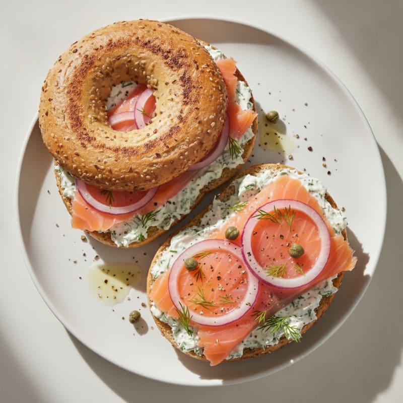Smoked Salmon Bagel with Dill Cream Cheese