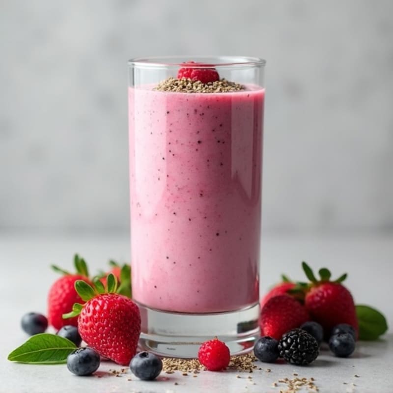 Creamy Greek Yogurt Protein Smoothie with Berries and Chia Seeds