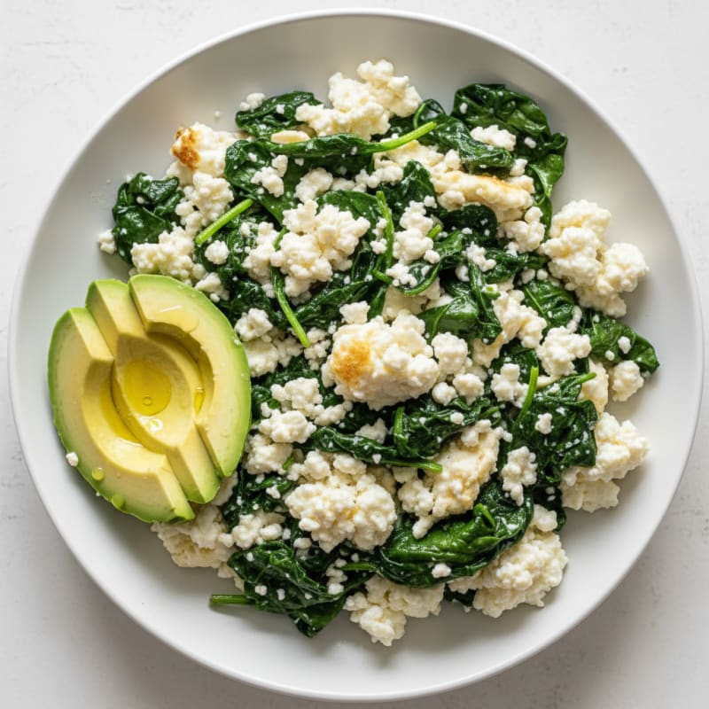 Egg White and Cottage Cheese Scramble with Spinach
