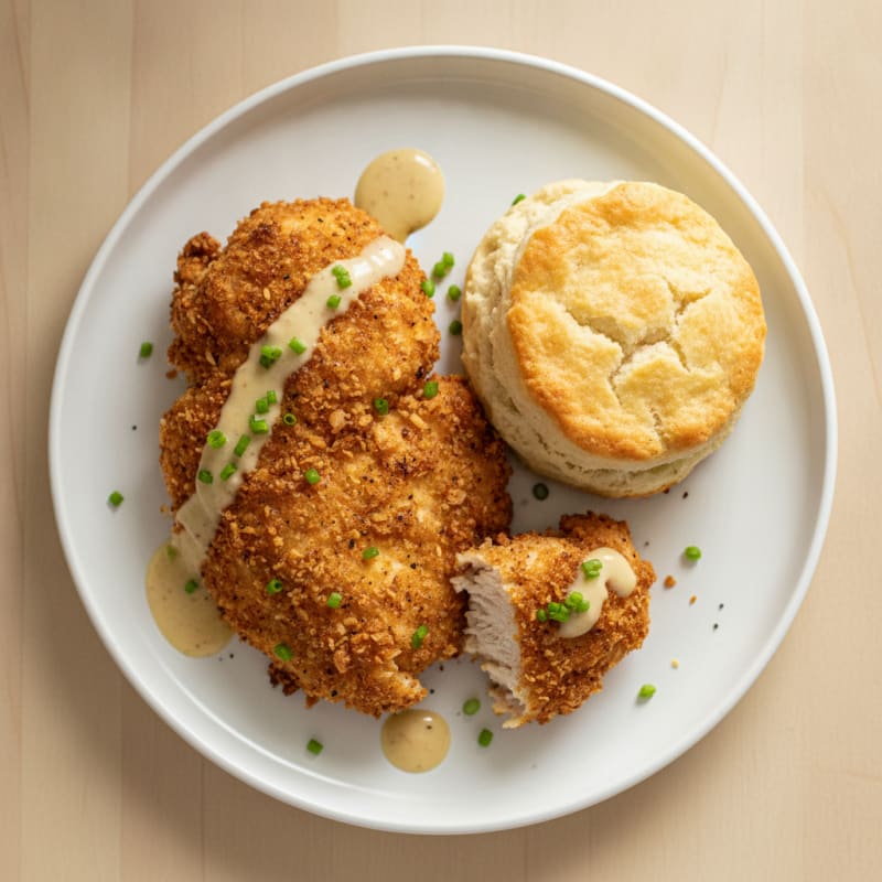 Buttermilk Fried Chicken with Fluffy Biscuits